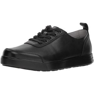 Alegria Mens Stretcher Lace Up Sneakers - Black Tumbled Leather NEW